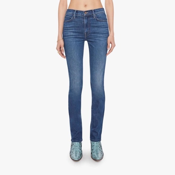 MOTHER Denim - MOTHER The Rascal Skimp Jeans Shine On Dark Blue Straight Leg 10424-1728 Size 29